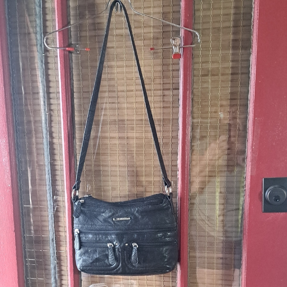 Stone & Co  Black Leather Crossbody Bag